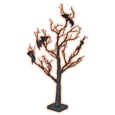 Halloween fa, denevérekkel, 70 cm, 40 narancs sz. LED                                                 HTT40