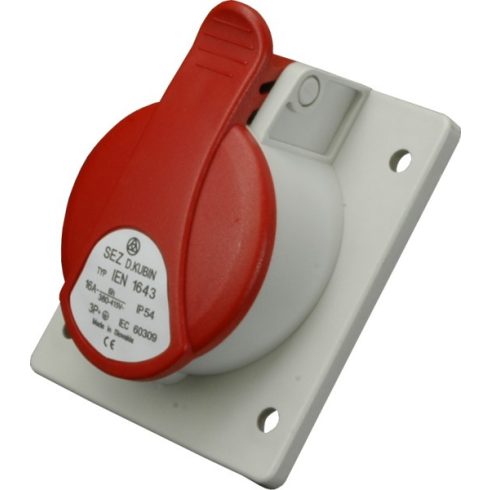 Fix ipari csatlakozó, 4 pólusú süllyesztett aljzat, 400V 32A, IP54                                    IEN3243