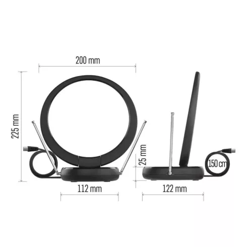 Szobaantenna CITY RING-C500, DVB-T2, DAB, LTE/4G/5G szűrő                                             J0704