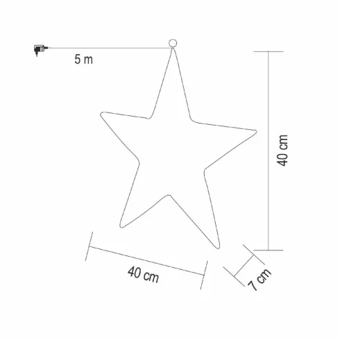 Fém csillag dekoráció, 320db melegfehér micro LED, 5m tápkábel, adapteres, beltéri kivitel HSO        KAD40