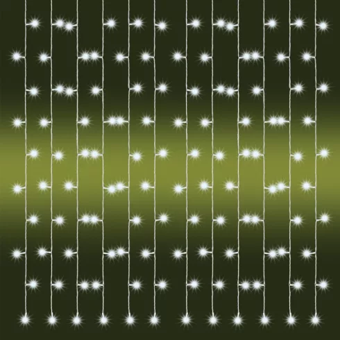 LED-es fényfüggöny, kültéri kivitel, 2 m x 1 m, 21 füzér, 210 db hidegfehér LED, HSO                  KAF210LC