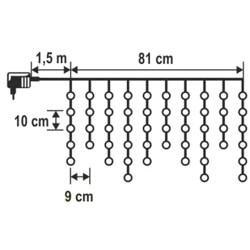 LED-es jégcsap fényfüggöny, HSO                                                                       KAF50CLED/WW