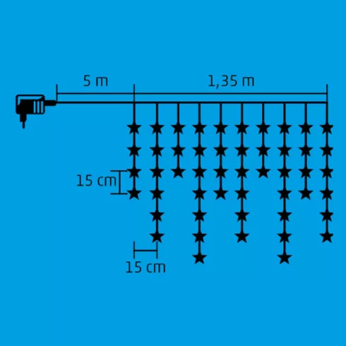 LED-es csillag fényfüggöny, HSO                                                                       KAF50L