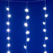   LED-es hópehely fényfüggöny, beltéri kivitel, 50db hidegfehér LED, állófényű, 135x105cm, HSO          KAF50WH
