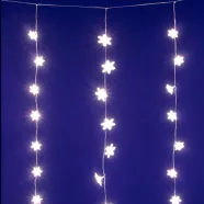   LED-es hópehely fényfüggöny, beltéri kivitel, 50db melegfehér LED, állófényű, 135x105cm, HSO          KAF50WW
