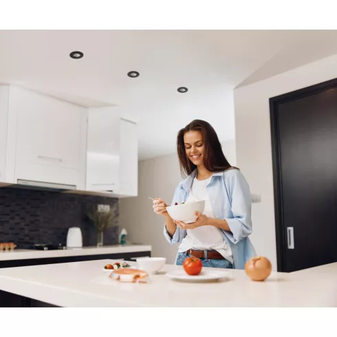 DALLA DTO-B dekorációs keret, max. 10W, 30°, Gx5,3/GU10, IP20, kerek, fekete                          KAN22436