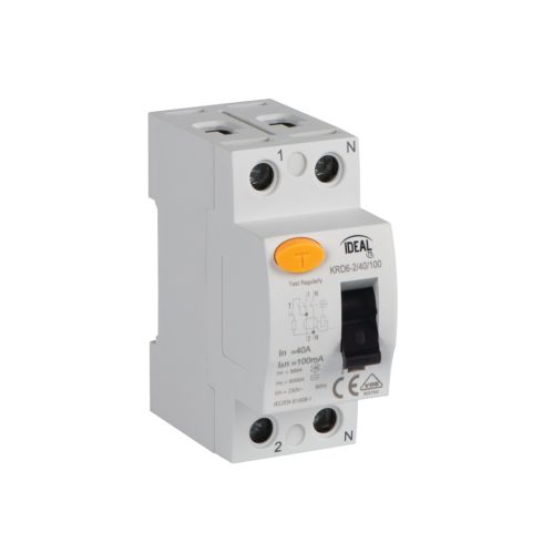 KRD6-2/40/100 fírelé, 2 modul, 230 AC, 40 A, 100 mA, IP20, fehér                                      KAN23203