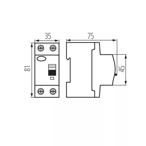 KRD6-2/40/100 fírelé, 2 modul, 230 AC, 40 A, 100 mA, IP20, fehér                                      KAN23203