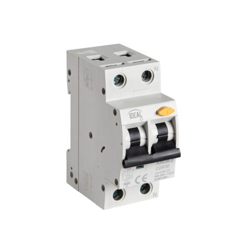 KRO6-2/C25/30 fírelé kismegszakítóval, 2 modul, 230 AC, 25 A, 30 mA, IP20, fehér                      KAN23221