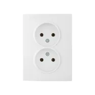   LOGI 02-1280-102 fehér, dupla, földelés nélküli csatlakozóaljzat, süllyesztett, 16A, 2P, IP20         KAN25096