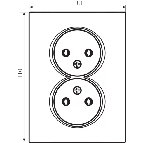 LOGI 02-1280-102 fehér, dupla, földelés nélküli csatlakozóaljzat, süllyesztett, 16A, 2P, IP20         KAN25096