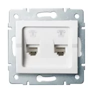   LOGI 02-1380-002 fehér dupla telefon csatl.aljzat                                                     KAN25107