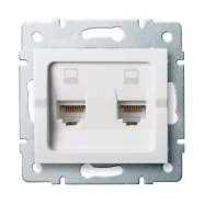   LOGI 02-1420-002 fehér dupla adatcsatl.aljzat                                                         KAN25111