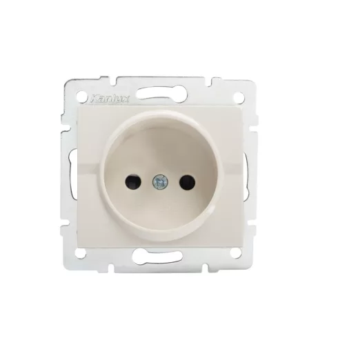 LOGI 02-1210-103 krém, szimpla csatlakozóaljzat, süllyesztett, 16A, 2P, IP20                          KAN25144