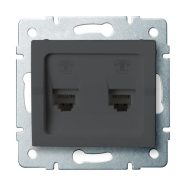   LOGI 02-1380-041 grafit dupla telefon csatl.aljzat                                                    KAN25284