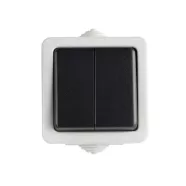   TEKNO 05-1028-143 fekete kettős váltókapcsoló IP54                                                    KAN25352