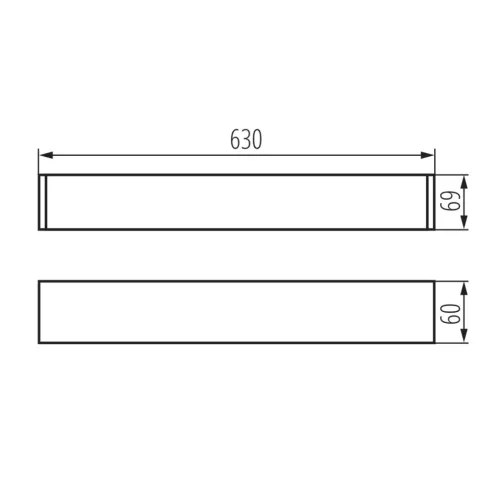 ALIN 4LED 1X60-B-NT lámpa, lineáris lámpatest, G13, T8 LED fénycső, egyoldalas, max.18W, IP20, feket  KAN27417