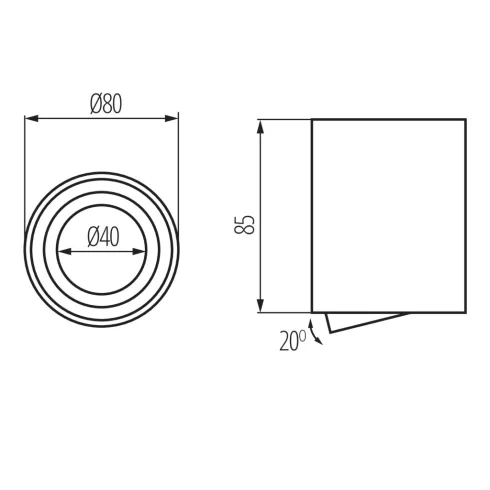 BORD ONE DLP-50-W lámpa GU10, spot lámpatest, max.10W, állíthatóság: 20°, PAR16, IP20, fehér          KAN28784