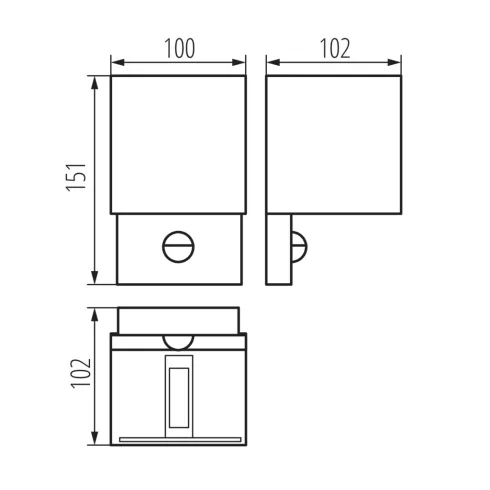 REKA PIR EL 7W-L-GR lámpa, max.7W, 340lm, 4000K, NW, PIR, 6m/120° érzékelés, 0-1000lux, IP54, grafit  KAN28994