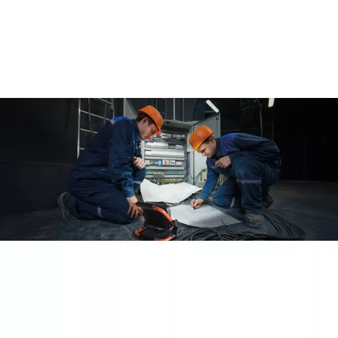 STATO HI LED 50W-B lámpa, reflektor, 50 W, 6000 lm, 4000 K, 120°, 2 m kábel, IP65, E, fekete/narancs  KAN29225