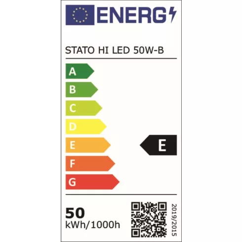 STATO HI LED 50W-B lámpa, reflektor, 50 W, 6000 lm, 4000 K, 120°, 2 m kábel, IP65, E, fekete/narancs  KAN29225