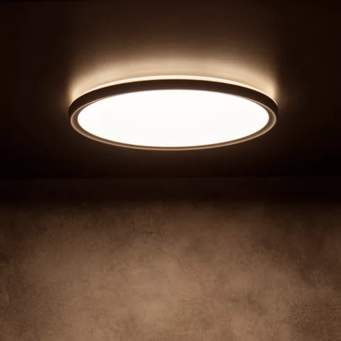AZPO LED 11,8WCCT-O-B lámpa, 11,8W, 1300lm, 3000-6000K, CCT, IP54, kerek, fekete                      KAN31513