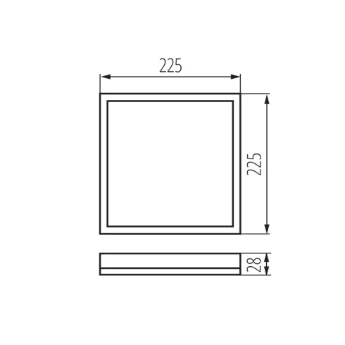 AZPO LED 12,3WCCT-L-W lámpa, 12,3W, 1150lm, 3000-6000K, CCT, IP54, négyzet, fehér                     KAN31530