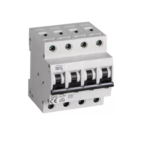 KMB6-C25/4 kismegszakító, C, 25 A, 4 modul, TH35 sínhez, IP20, fehér                                  KAN32605
