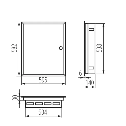 KP-DB-I-MF-324 fém elosztó doboz, kapcsolószekrény, 3x24P, IP30, acél, fehér                          KAN32640