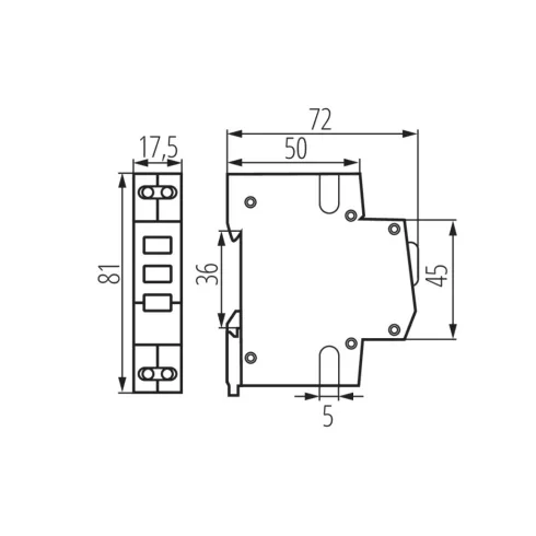 KLI-3G hálózati feszültség jelző, visszajelző relé, TH35 sínre, 1 modul, 2,5A, 230AC, IP20, fehér     KAN32894
