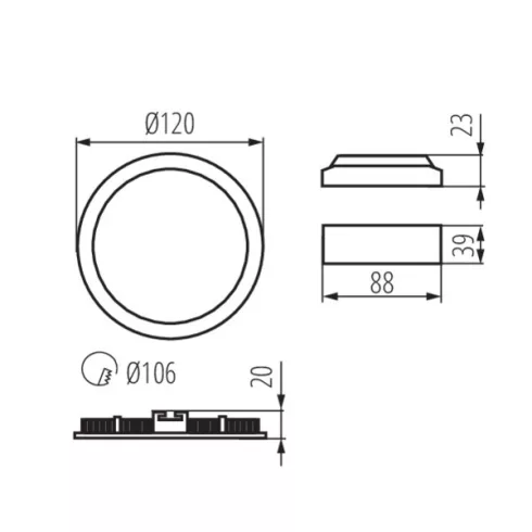 ROUNDA V2LED6W-WW-B lámpa                                                                             KAN33562