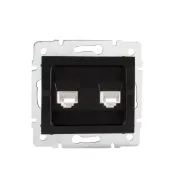   LOGI 02-1420-042 fekete dupla számítógép-csatlakozó (2x RJ45Cat 6 Jack)                               KAN33595