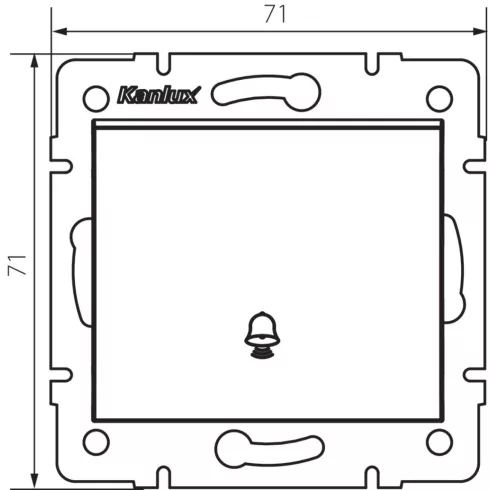 LOGI 02-1030-142 fekete, csengő nyomókapcsoló, süllyesztett, IP20, ABS                                KAN33624