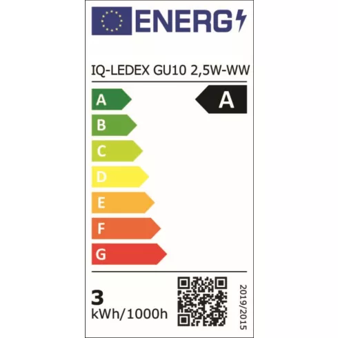 IQ-LEDEX GU10 2,5W-WW LED izzó GU10, 2,5 W, 450 lm, 3000 K, A                                         KAN33749