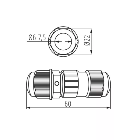 IQ-LED FLN QCI 3x1MM2 csatlakozó, tömszelence, 5A, 6-7,5mm2, IP68, fekete                             KAN33897