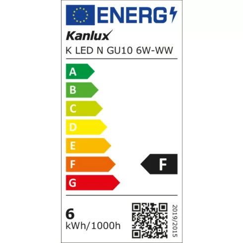 K LED N GU10 6W-WW fényforrás, LED, GU10, 6 W, 485 lm, 3000 K, F                                      KAN36333