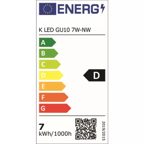 K LED GU10 7W-NW LED izzó GU10, 7 W, 1000 lm, 4000 K, D                                               KAN36335
