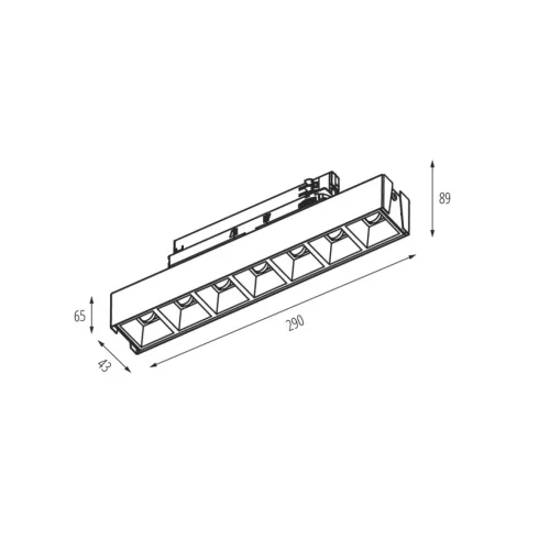 HR-SH-NW-B-RM lámpatest, TEAR sínre, max.14W, 1550lm, 4000K, NW, IP20, fekete                         KAN37144