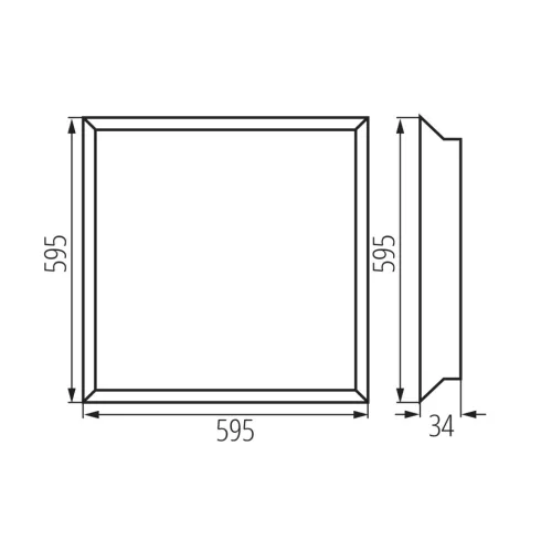 BLINGO IP65 40W 60NW LED panel lámpa, 60x60 cm, 4800 lm, 4000 K, IP65, fehér                          KAN37279