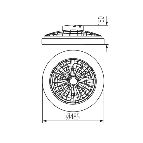 PLAVE LED CCT+RGB lámpa + ventilátor, távirányító, 48W, 1032/2110/1154lm, 3000/4000/6000K/RGB, IP20   KAN38034