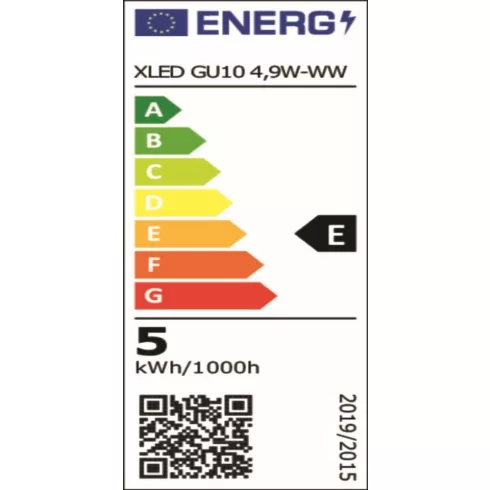 XLED GU10 4,9W-WW fényforrás, 550 lm, 3000 K, spot, ezüst, E                                          KAN38410