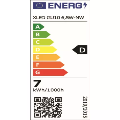 XLED GU10 6,5W-NW fényforrás, 880 lm, 4000 K, spot, ezüst, D                                          KAN38414