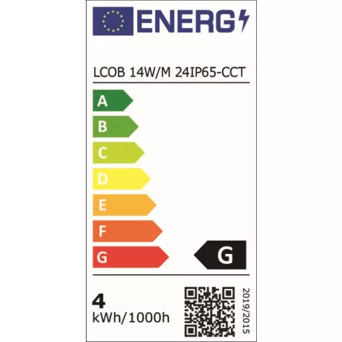 LCOB 14W/M 24IP65-CCT LED szalag, 24 AC, 1 m = max.14 W / max.1260 lm, 2700-6500 K, IP66, G           KAN38438