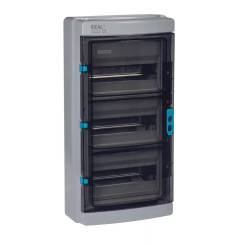 KDB-IP65-S36T elosztódoboz, 3x12P, 3 sor, UV-álló, IP65, szürke                                       KAN38455