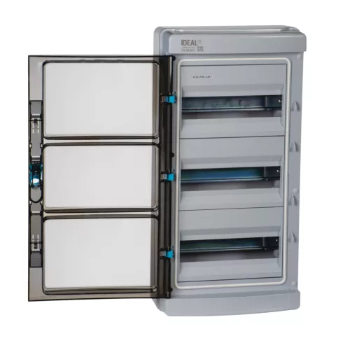 KDB-IP65-S36T elosztódoboz, 3x12P, 3 sor, UV-álló, IP65, szürke                                       KAN38455