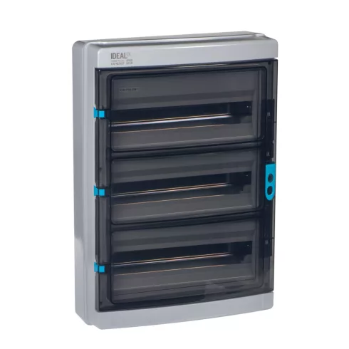 KDB-IP65-S54T elosztódoboz, 3x18P, 3 sor, UV-álló, IP65, szürke                                       KAN38456