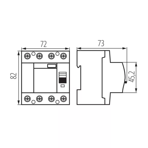 KRD10-4/63/30-AC fírelé, életvédelmi relé, TH35 sínre, AC, 63A, 30mA, 400 AC, 4 modul, IP20, fehér    KAN38745
