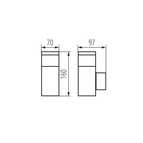 DASTEN EL16 B lámpa G9, fali, max. 11 W, IP44, fekete                                                 KAN38760