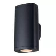   ZEVI EL 2GU10 B lámpa, fali, fel-le világítás, 2 x max. 10 W, IP54, fekete                            KAN38882