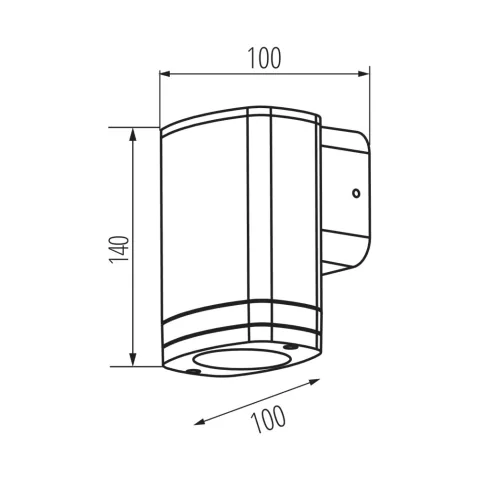 ZEVI W EL 1GU10 B lámpa, fali, max. 10 W, IP54, fekete                                                KAN38884